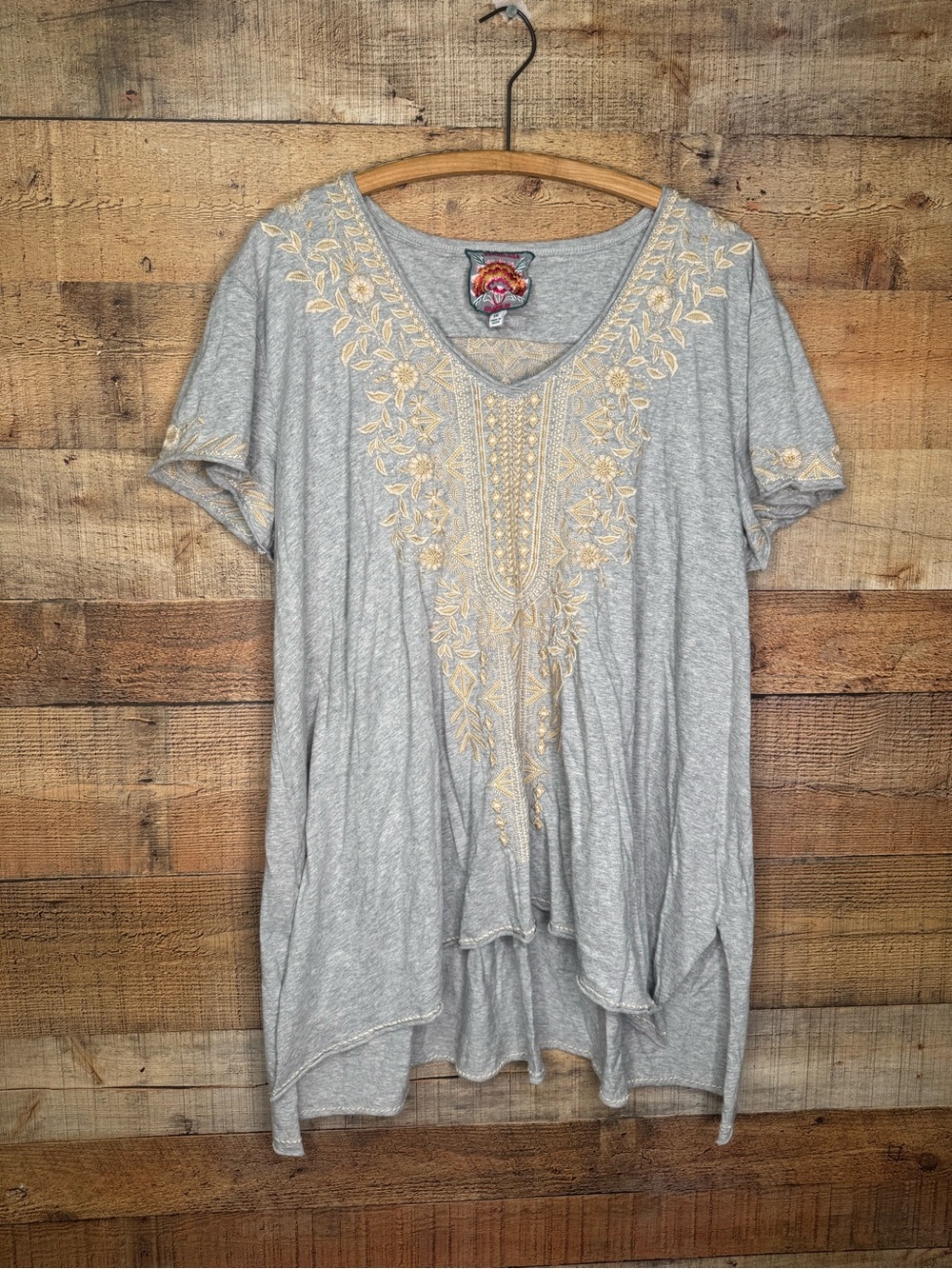 Johnny Was Kemi Knit Drape Top oversized embroidered tunic boho lagenlook 2XL